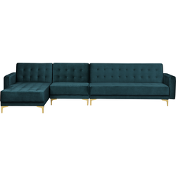 Beliani ABERDEEN - Modulaire Sofa-Groen-Fluweel