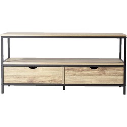 TV-meubel 2 laden metaal en hout - L120cm Loft