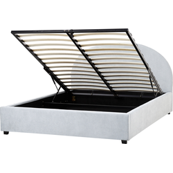 VAUCLUSE - Bed met opbergruimte - Lichtblauw - 160 x 200 cm - Stof