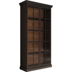 Meubella - Vitrinekast Leroy - Zwart eiken - 102 cm