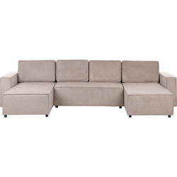 Beliani VATNE - U-vormige bank-Bruin-Polyester