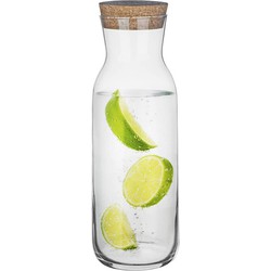 Glasmark Waterkan - met deksel - 1L - glas - kurk - waterkaraf - Waterkannen