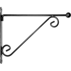 Esschert Design Muurhaak met dubbele sierkrul - 39 x 31 cm - metaal - Plantenbakhaken