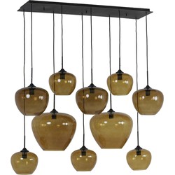 Light&living Hanglamp 10L 120x60x110 cm MAYSON glas bruin-mat zwart