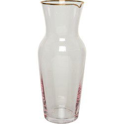 Karaf glas d10.60h26.70 cm roze kerst