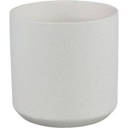 PTMD Bloempot Fatima - 21x21x21 cm - Keramiek - Wit