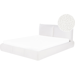VINAY - Tweepersoonsbed - Wit - 160 x 200 cm - Bouclé