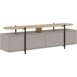 TV-meubel 4 deuren en metalen poten L160 cm - Hinoa