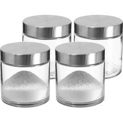 Secret de Gourmet Voorraadbus/voorraadpot - 4x - 0,75L - glas/RVS - Voorraadpot