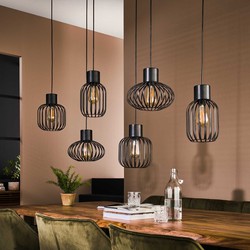 Hanglamp - Mix Metal Charcoal - 6-Lichts - 150x145x28cm