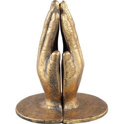 PTMD Welder Ronde Boekenhouders Handen - 15x12x18 cm - Metaal - Goud