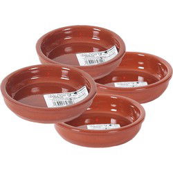 4x Terracotta tapas bakjes/schaaltjes 14 cm en 10 cm - Snack en tapasschalen