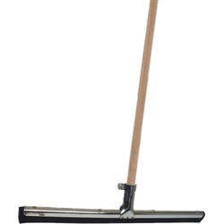 Vloertrekker/douchetrekker voor water metaal/rubber 60 cm met houten steel 130 cm - Vloertrekkers