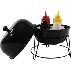 Barbecue sauzenset met peper en zout vaatje 20 x 25 cm tafeldecoratie - Barbecuegereedschapset