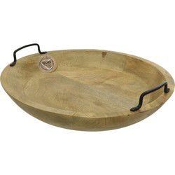 Decoris Dienblad - mangohout - rond - 39 x 10 cm - Dienbladen