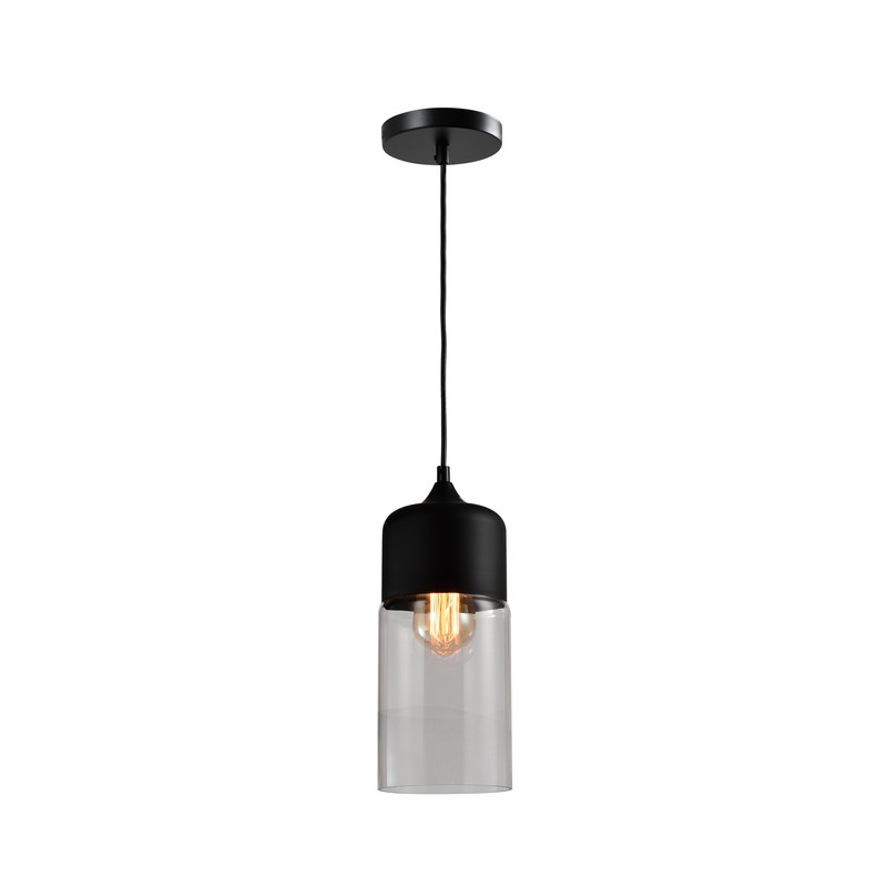 QUVIO Hanglamp langwerpig glas zwart - QUV5104L-BLACK - 