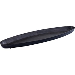 PTMD Yaren Black alu oval bowl with border large