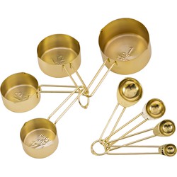 Krumble Maatcups en lepels - Set van 8 - RVS - Goud