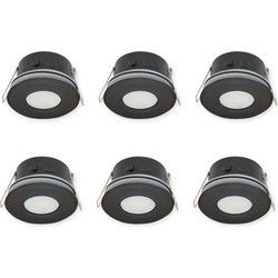 Groenovatie Inbouwspot, Rond, Waterdicht IP54, GU10 Fitting, Mat Zwart, 6-Pack