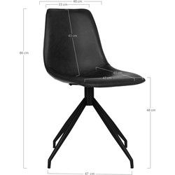 Eetkamerstoel PU-Leer - Zithoogte 48cm - Stoel Monaco - Set van 2
