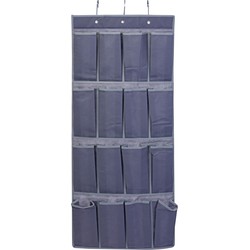 Hangende deur/kast organizer antraciet met 16 vakken 45 x 110 cm - Opbergmanden