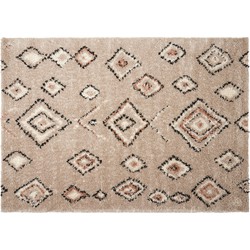 Berber Vloerkleed Hoogpolig Grijs/Beige - Ikat - Interieur05 - Polypropyleen - 160 x 230 cm - (M)