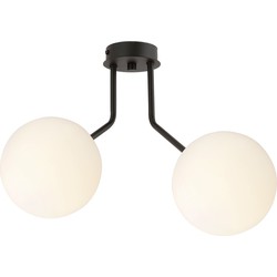 scandinavische plafondlamp Galante Zwart 2-lichts