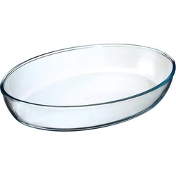 Ovenschaal ovaal - Transparant - Geglazuurd glas - 35 x 25 x 6 cm - Ovenschalen