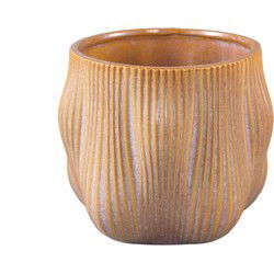 PTMD Bloempot Mateen - 19x19x17 cm - Keramiek - Bruin