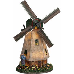 Luville Kerstdorp Zaanse molen - 20x14x28 cm - Polyresin - Multi