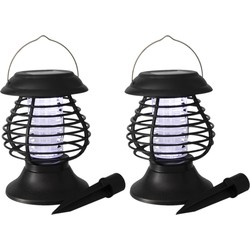 Set van 4x stuks solar tuinlampen/prikspots anti-muggenlampen op zonne-energie 22 cm - Prikspotjes