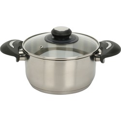 Excellent Houseware Kookpan met deksel - RVS/glas - 1.8L - D18 x H9.5 cm - Kookpannen