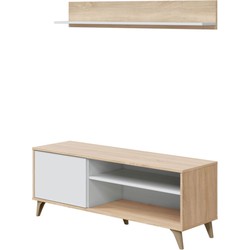 TV-meubel en wandplank - L135 cm - Kikua Plus