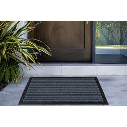 Droogloopmat Breda - Deurmat Binnen – 100% Polyamide, Sterk & Duurzaam - Grijs- 80x120 CM