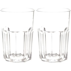 2x stuks onbreekbaar retro glas transparant kunststof 45 cl/450 ml - Longdrinkglazen