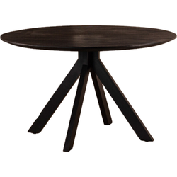 Eettafel Rond 130cm - Zwart Mangohout - 2-4 Personen - Batti