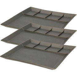 Svenska Living Vakjesbord - 6x - 5-vaks - zwart - gourmetbord - 24 cm - Gourmetborden