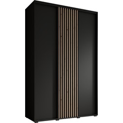Meubella - Kledingkast Leandro - Zwart - 150 cm