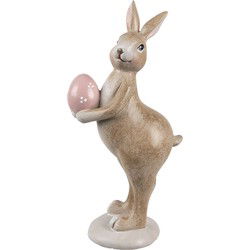 Clayre & Eef Decoratie Beeld Konijn Beige Kunststof