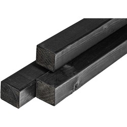 Paal Midden-Europees grenen 6,8x6,8x300 cm zwart Tuindeco