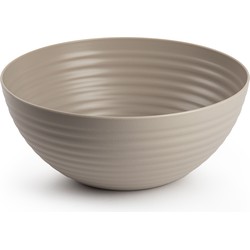 Plasticforte Serveerschaal/saladeschaal - D25 x H10.5 cm - kunststof - taupe - Serveerschalen