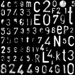 ESTAhome fotobehang letters and numbers zwart en wit