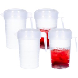PlasticForte Waterkan met deksel - 10x - 2L - transparant - kunststof - Schenkkannen