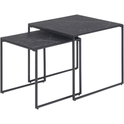 Imke salontafel marmerlook antraciet - set van 2