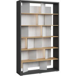 Meubella - Boekenkast Flamingo - Grijs - Eiken - 125 cm
