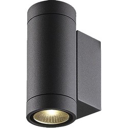 Wandlamp buiten LED up down wit, zwart 160mm H 2x3W