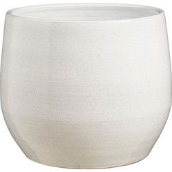 Mica Decorations Bloempot Matteo - 38x38x32 cm - Terracotta - Wit
