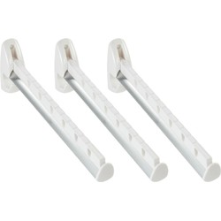 Set van 3x stuks kledinghaken inklapbaar wit 31 cm - Kledinghangers