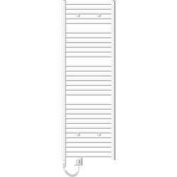 ECD Germany Badkamerradiator elektrisch met verwarmingselement 1200W - 600 x 1800 mm - wit - gebogen met zijaansluiting