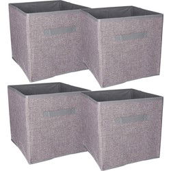 Storage solutions Kast opberg/opruim mand - 4x - grijs - Opbergmanden